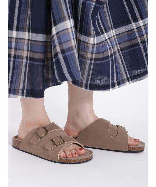 Samansa Mos2（サマンサ モスモス）の「フェイクスエードベルトサンダル（サンダル・レディース・ブラック/ベージュ/モカ・L/M）」の4枚目の写真