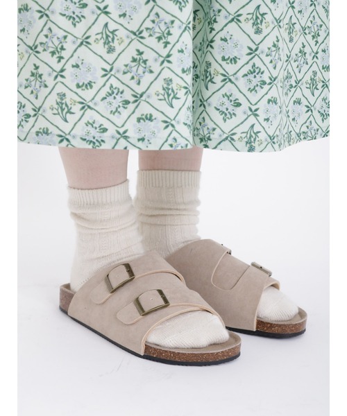 Samansa Mos2（サマンサ モスモス）の「フェイクスエードベルトサンダル（サンダル・レディース・ブラック/ベージュ/モカ・L/M）」の3枚目の写真