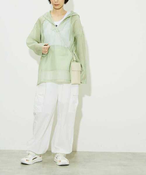 CONVERSE TOKYO（コンバーストウキョウ）の「ORGANDY MEXICAN PARKA（シャツ/ブラウス・レディース・ミント/ホワイト/ブラック/イエロー/ベージュ・FREE）」の15枚目の写真