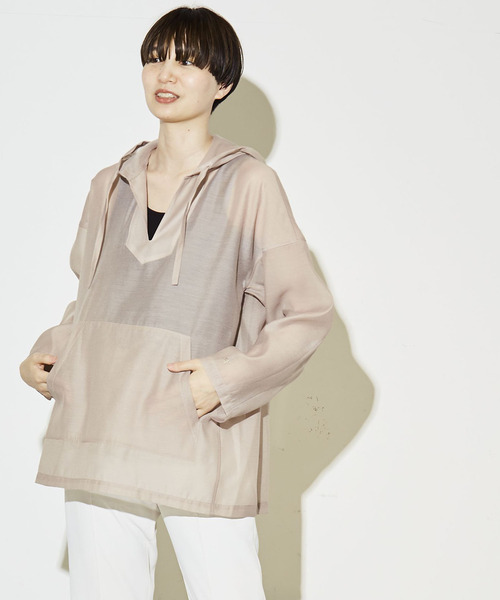 CONVERSE TOKYO（コンバーストウキョウ）の「ORGANDY MEXICAN PARKA（シャツ/ブラウス・レディース・ミント/ホワイト/ブラック/イエロー/ベージュ・FREE）」の16枚目の写真