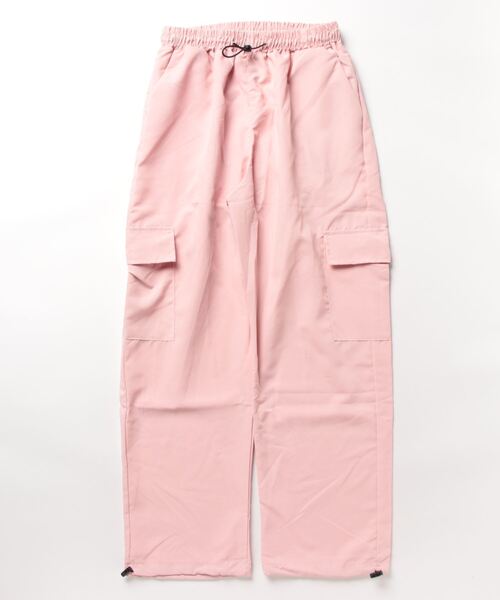 Sibra(シブラ)の「ワイドテーパード 裾ドローコードダックミリタリーカーゴパンツ(カーゴパンツ・レディース・ブラック/グレー/ピンク/カーキ・M)」の9枚目の写真
