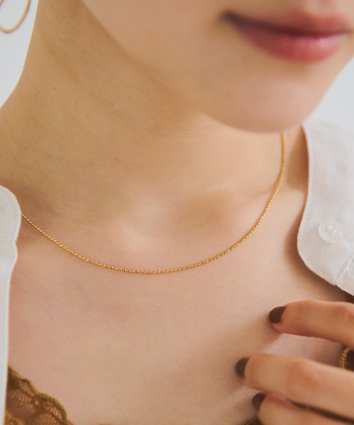 Crisp（クリスプ）の「クラッシュボールチェーンネックレス（ネックレス・レディース・シルバー/ゴールド・FREE）」の2枚目の写真