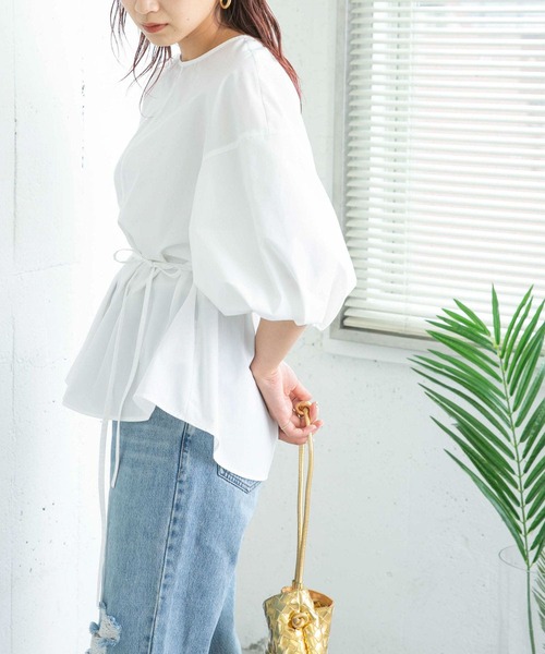 KBF(ケイビーエフ)の「タックボリュームスリーブブラウス(シャツ/ブラウス・レディース・ブラック/オフホワイト/オレンジ・ONE)」の17枚目の写真