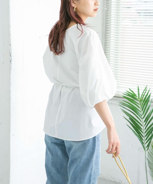 KBF(ケイビーエフ)の「タックボリュームスリーブブラウス(シャツ/ブラウス・レディース・ブラック/オフホワイト/オレンジ・ONE)」の18枚目の写真