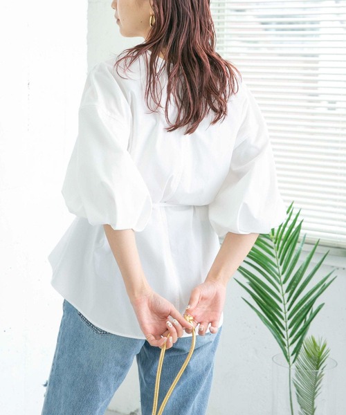 KBF(ケイビーエフ)の「タックボリュームスリーブブラウス(シャツ/ブラウス・レディース・ブラック/オフホワイト/オレンジ・ONE)」の19枚目の写真