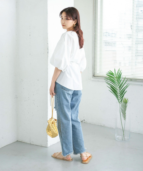 KBF(ケイビーエフ)の「タックボリュームスリーブブラウス(シャツ/ブラウス・レディース・ブラック/オフホワイト/オレンジ・ONE)」の21枚目の写真