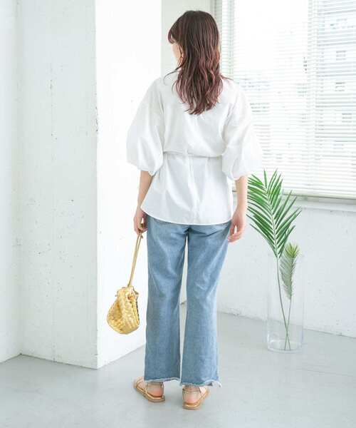 KBF(ケイビーエフ)の「タックボリュームスリーブブラウス(シャツ/ブラウス・レディース・ブラック/オフホワイト/オレンジ・ONE)」の22枚目の写真