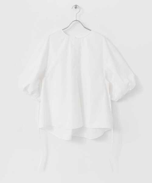 KBF(ケイビーエフ)の「タックボリュームスリーブブラウス(シャツ/ブラウス・レディース・ブラック/オフホワイト/オレンジ・ONE)」の6枚目の写真