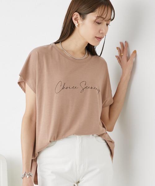 nissen(ニッセン)の「ゆるっと落ち感 ロゴTシャツ(Tシャツ/カットソー・レディース・カーキ/オフホワイト/ブラック/モカ・S/L/LL/M)」の10枚目の写真