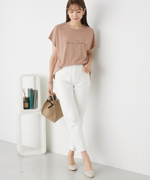 nissen(ニッセン)の「ゆるっと落ち感 ロゴTシャツ(Tシャツ/カットソー・レディース・カーキ/オフホワイト/ブラック/モカ・S/L/LL/M)」の11枚目の写真