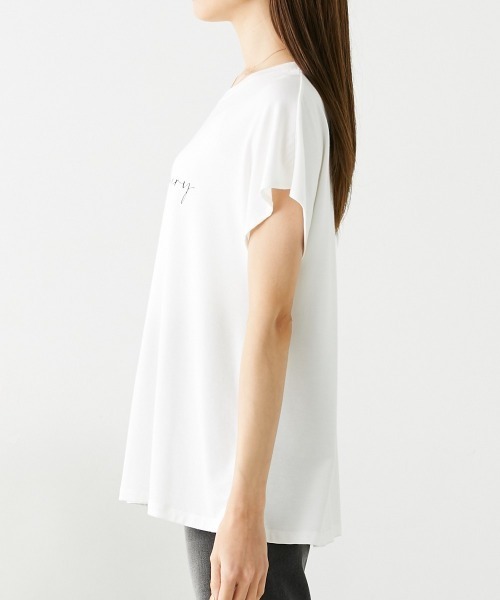 nissen(ニッセン)の「ゆるっと落ち感 ロゴTシャツ(Tシャツ/カットソー・レディース・カーキ/オフホワイト/ブラック/モカ・S/L/LL/M)」の17枚目の写真