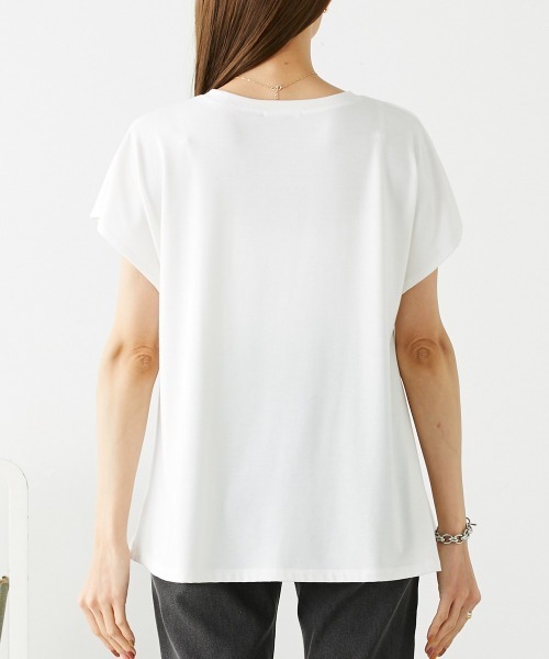 nissen(ニッセン)の「ゆるっと落ち感 ロゴTシャツ(Tシャツ/カットソー・レディース・カーキ/オフホワイト/ブラック/モカ・S/L/LL/M)」の18枚目の写真