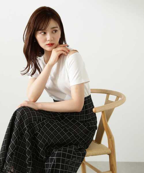 PROPORTION BODY DRESSING(プロポーションボディドレッシング)の「オープンショルダーTシャツ / 1213260701(Tシャツ/カットソー・レディース・ホワイト/ダークグレー/ピンク・FREE)」の15枚目の写真