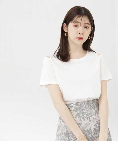 PROPORTION BODY DRESSING(プロポーションボディドレッシング)の「オープンショルダーTシャツ / 1213260701(Tシャツ/カットソー・レディース・ホワイト/ダークグレー/ピンク・FREE)」の11枚目の写真