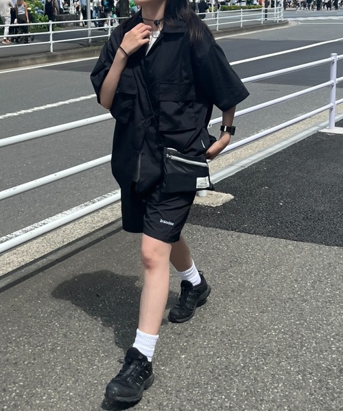 BROKEN BASE（ブロークンベース）の「ビッグシルエットサファリシャツ（シャツ/ブラウス・メンズ・ライトベージュ/ブラック・MEDIUM/LARGE）」の13枚目の写真