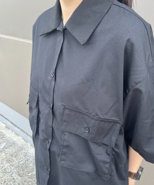 BROKEN BASE（ブロークンベース）の「ビッグシルエットサファリシャツ（シャツ/ブラウス・メンズ・ライトベージュ/ブラック・MEDIUM/LARGE）」の20枚目の写真