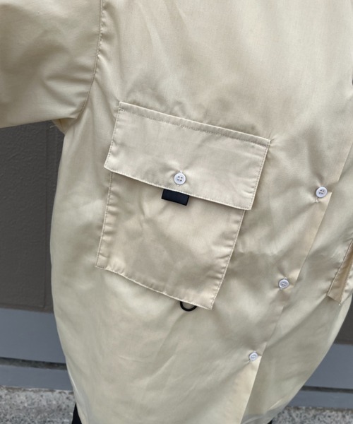 BROKEN BASE（ブロークンベース）の「ビッグシルエットサファリシャツ（シャツ/ブラウス・メンズ・ライトベージュ/ブラック・MEDIUM/LARGE）」の6枚目の写真