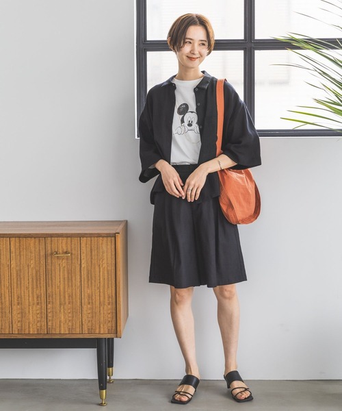 LEPSIM（レプシィム）の「リネン混ツイルハーフパンツ　907097（その他パンツ・レディース・アイボリー/ベージュ/ブラック・MEDIUM/LARGE）」の10枚目の写真