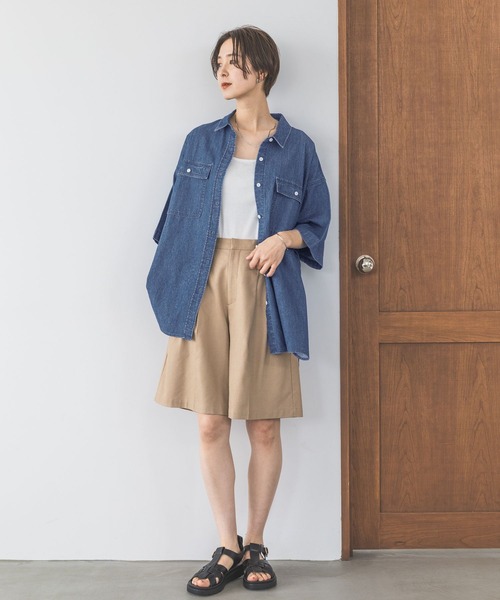 LEPSIM（レプシィム）の「リネン混ツイルハーフパンツ　907097（その他パンツ・レディース・アイボリー/ベージュ/ブラック・MEDIUM/LARGE）」の22枚目の写真