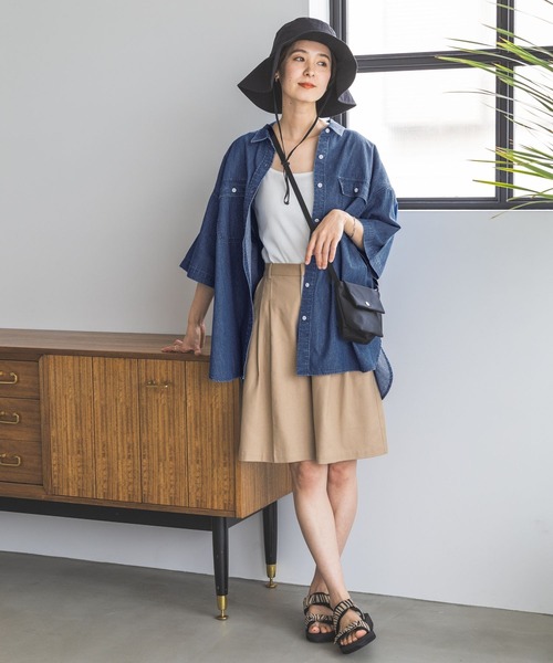 LEPSIM（レプシィム）の「リネン混ツイルハーフパンツ　907097（その他パンツ・レディース・アイボリー/ベージュ/ブラック・MEDIUM/LARGE）」の8枚目の写真