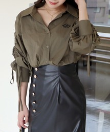 ドロストスリーブクロップドシャツ