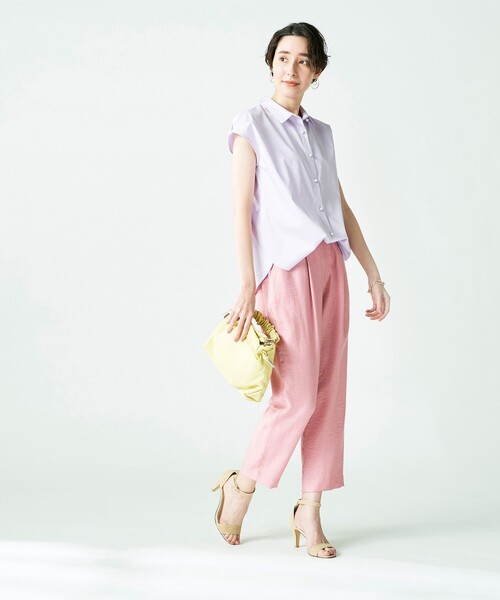 NOLLEY’S（ノーリーズ）の「◇【WEB限定】パール釦フレンチブラウス（シャツ/ブラウス・レディース・ホワイト/ネイビー/ラベンダー/ブラック系その他/ブルー系その他3・36/38）」の22枚目の写真