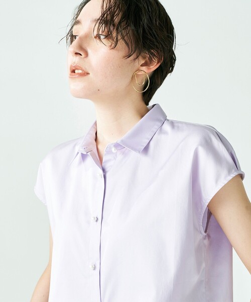 NOLLEY’S（ノーリーズ）の「◇【WEB限定】パール釦フレンチブラウス（シャツ/ブラウス・レディース・ホワイト/ネイビー/ラベンダー/ブラック系その他/ブルー系その他3・36/38）」の15枚目の写真