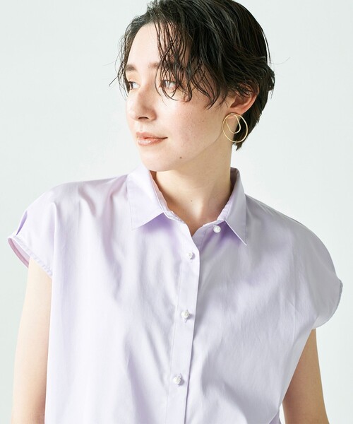 NOLLEY’S（ノーリーズ）の「◇【WEB限定】パール釦フレンチブラウス（シャツ/ブラウス・レディース・ホワイト/ネイビー/ラベンダー/ブラック系その他/ブルー系その他3・36/38）」の14枚目の写真