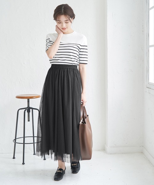 ROPE' PICNIC（ロペピクニック）の「チュールスカート（スカート・レディース・ブラック/ブラウン/キナリ・38）」の4枚目の写真