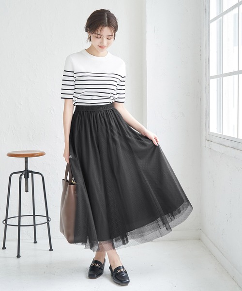 ROPE' PICNIC（ロペピクニック）の「チュールスカート（スカート・レディース・ブラック/ブラウン/キナリ・38）」の5枚目の写真