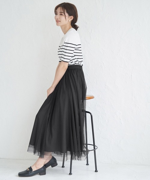 ROPE' PICNIC（ロペピクニック）の「チュールスカート（スカート・レディース・ブラック/ブラウン/キナリ・38）」の6枚目の写真
