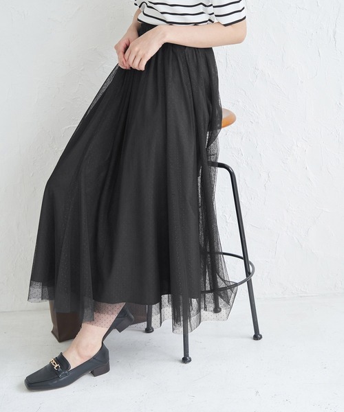 ROPE' PICNIC（ロペピクニック）の「チュールスカート（スカート・レディース・ブラック/ブラウン/キナリ・38）」の8枚目の写真