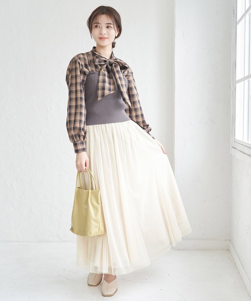 ROPE' PICNIC（ロペピクニック）の「チュールスカート（スカート・レディース・ブラック/ブラウン/キナリ・38）」の10枚目の写真