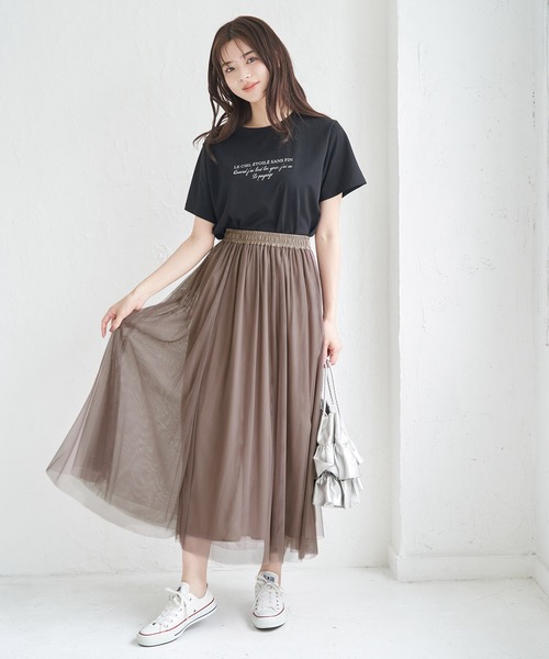 ROPE' PICNIC（ロペピクニック）の「チュールスカート（スカート・レディース・ブラック/ブラウン/キナリ・38）」の14枚目の写真