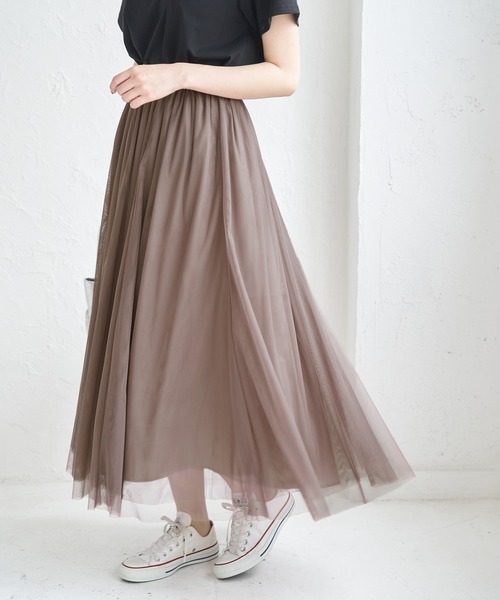 ROPE' PICNIC（ロペピクニック）の「チュールスカート（スカート・レディース・ブラック/ブラウン/キナリ・38）」の15枚目の写真