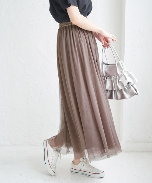 ROPE' PICNIC（ロペピクニック）の「チュールスカート（スカート・レディース・ブラック/ブラウン/キナリ・38）」の16枚目の写真
