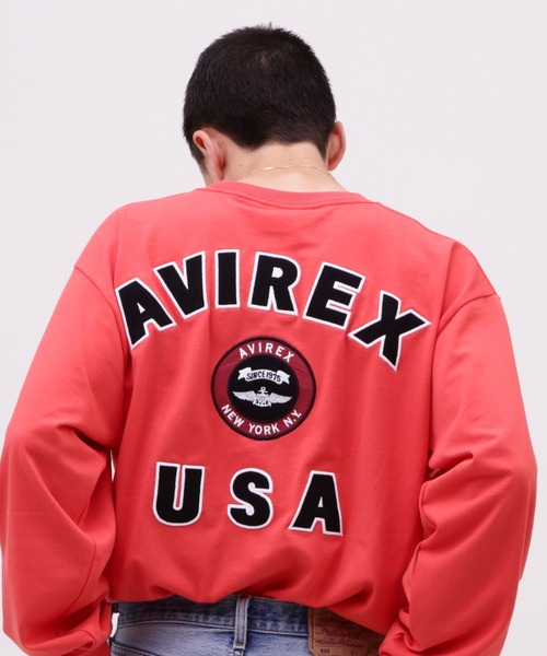 AVIREX(アヴィレックス)の「VARSITY LOGO L/S T-SHIRT / バーシティ ロゴ 長袖Tシャツ / AVIREX / アヴィレックス(Tシャツ/カットソー・メンズ・オレンジ/ネイビー/ブラック/オフホワイト・MEDIUM/LARGE/X-LARGE/XX-LARGE)」の4枚目の写真