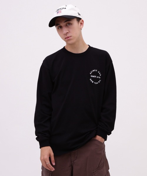 AVIREX(アヴィレックス)の「VARSITY LOGO L/S T-SHIRT / バーシティ ロゴ 長袖Tシャツ / AVIREX / アヴィレックス(Tシャツ/カットソー・メンズ・オレンジ/ネイビー/ブラック/オフホワイト・MEDIUM/LARGE/X-LARGE/XX-LARGE)」の8枚目の写真