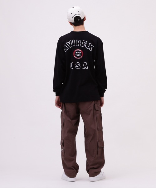 AVIREX(アヴィレックス)の「VARSITY LOGO L/S T-SHIRT / バーシティ ロゴ 長袖Tシャツ / AVIREX / アヴィレックス(Tシャツ/カットソー・メンズ・オレンジ/ネイビー/ブラック/オフホワイト・MEDIUM/LARGE/X-LARGE/XX-LARGE)」の9枚目の写真