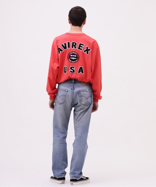 AVIREX(アヴィレックス)の「VARSITY LOGO L/S T-SHIRT / バーシティ ロゴ 長袖Tシャツ / AVIREX / アヴィレックス(Tシャツ/カットソー・メンズ・オレンジ/ネイビー/ブラック/オフホワイト・MEDIUM/LARGE/X-LARGE/XX-LARGE)」の15枚目の写真