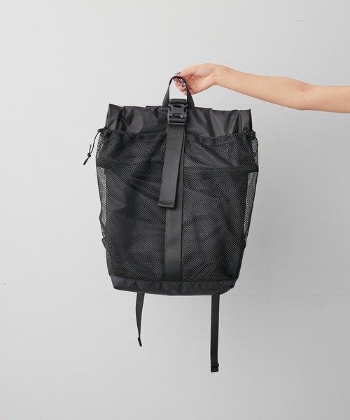 BURLAP OUTFITTER(バーラップアウトフィッター)の「【バーラップアウトフィッター】撥水・メッシュポケットリュック(バックパック/リュック・レディース・ブラック・FREE)」の10枚目の写真