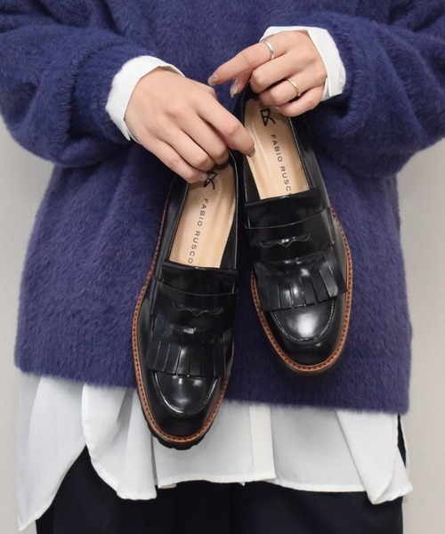 FABIO RUSCONI】タンクソールキルト付きローファー(F31616