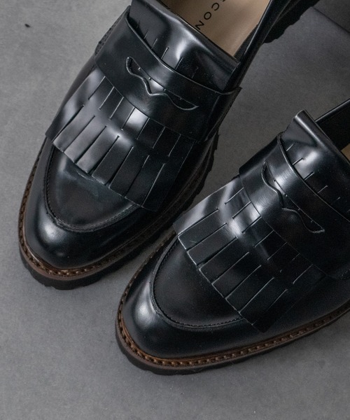 FABIO RUSCONI(ファビオルスコーニ)の「【FABIO RUSCONI】タンクソールキルト付きローファー(F31616)(ローファー・レディース・ブラック/ダークブラウン・36/38/37/40/35/39)」の9枚目の写真