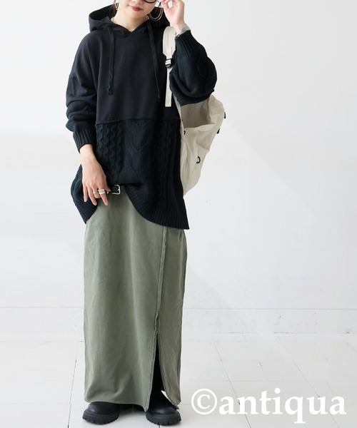 美品　NAKAGAMI 異素材パーカー ドッキング パーカー　ブラック 美品 NAKAGAMI 異素材パーカー ドッキング パーカー ブラック t24952ps