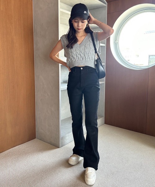 one after another NICE CLAUP(ワンアフターアナザーナイスクラップ)の「スカートセットデニムパンツ/マルチウェイ(デニムパンツ・レディース・ブラック/ネイビー・MEDIUM/SMALL)」の13枚目の写真