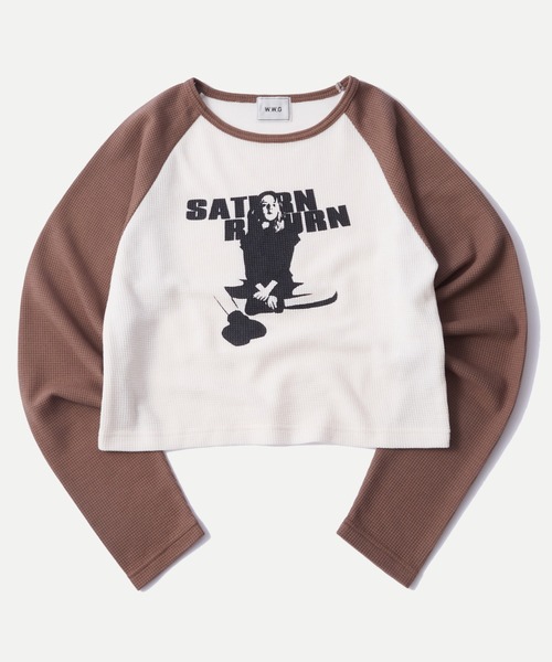 WHO'S WHO gallery（フーズフーギャラリー）の「シャーロットワッフルラグラントップス（Tシャツ/カットソー・レディース・チャコールグレー/ブラウン/ブラウン系その他/ネイビー/チャコール/トップグレー/グレー系その他/ブルー系その他/グレー系その他2/ブラウン系その他2/ブルー系その他2/グレー系その他3・FREE/SMALL）」の9枚目の写真