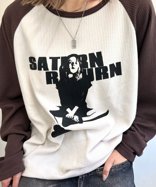 WHO'S WHO gallery（フーズフーギャラリー）の「シャーロットワッフルラグラントップス（Tシャツ/カットソー・レディース・チャコールグレー/ブラウン/ブラウン系その他/ネイビー/チャコール/トップグレー/グレー系その他/ブルー系その他/グレー系その他2/ブラウン系その他2/ブルー系その他2/グレー系その他3・FREE/SMALL）」の19枚目の写真