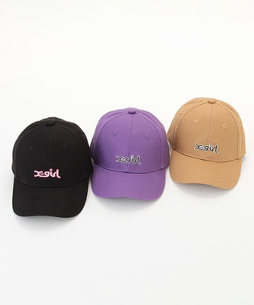 X-girl Stages（エックスガールステージス）の「ミルズロゴキャップ（キャップ・キッズ・ベージュ/ラベンダー/ブラック・S(48-52cm)/M(52-56cm)）」の6枚目の写真