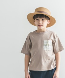 pairmanon（ペアマノン）の「【なめらか肌触り】【かぞくおそろい】異素材ポケット半袖Tシャツ（Tシャツ/カットソー・キッズ）」
