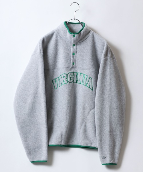 DISCUS（ディスカス）の「DISCUS/ディスカス オーバーサイズ フリーススウェット ワンポイントロゴ刺繍 ハーフジップ スナップボタン アノラック トップス レディース メンズ（スウェット・レディース・ベージュ系その他/レッド/オートミール/ブルー/オフホワイト/グレイッシュブルー/ブラック/ブラック系その他・XL/M/L）」の4枚目の写真